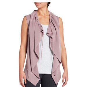 CALIA by Carrie Underwood Journey Open Front Vest Active Athleisure Purple Small